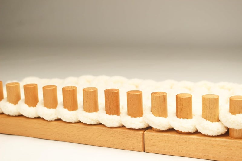 SRYBLT 2-Pack DIY Chunky Knit Blanket Loom, 30.2-inch Long Beech Wood Base with Solid Wood Pegs, Stackable for Portability, Expandable Connections, and Clear Coating (Without Brand Name) - Image 5
